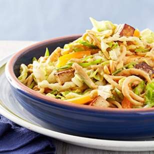 Roasted tofu & peanut noodle salad