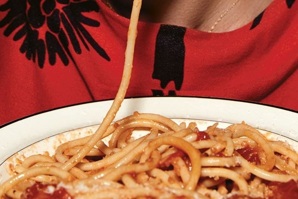 Roasted tomato & anchovy bucatini