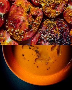 Roasted tomato + tamarind soup