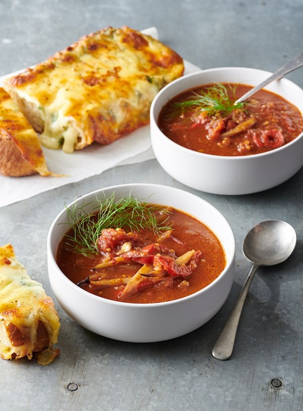Roasted tomato and fennel soup