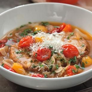 Roasted tomato-bread soup