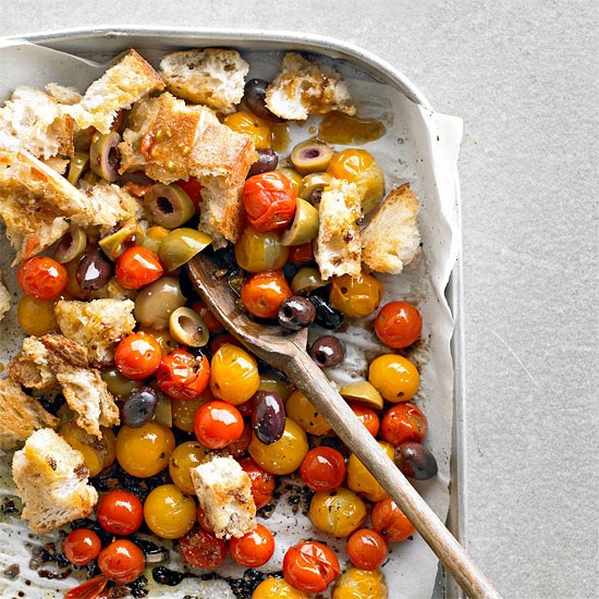 Roasted tomato-bread toss