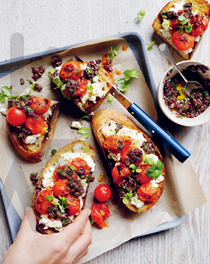 Roasted tomato bruschetta