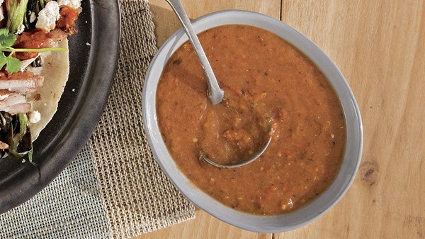Roasted tomato serrano salsa