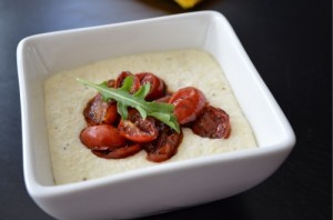 Roasted tomatoes and Parmesan grits