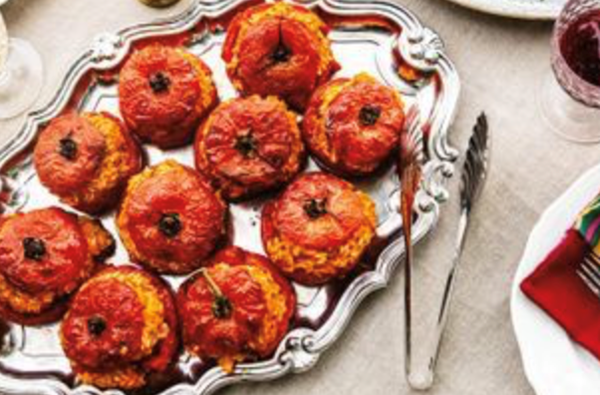 Roasted tomatoes stuffed with rice (Pomodori con riso) [Annie Conley]