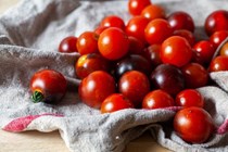 Roasted tomatoes with white beans and basil