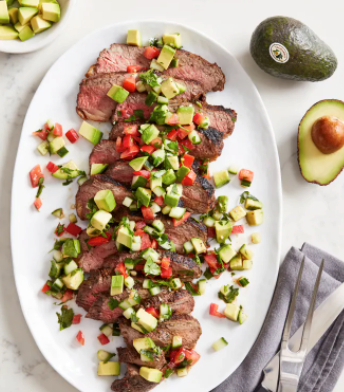 Roasted tri-tip with California avocado relish