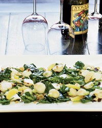 Roasted turnips and greens