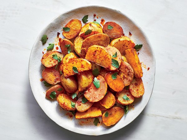 Roasted turnips and potatoes