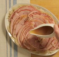 Roasted uncured ham with mustard-herb crust