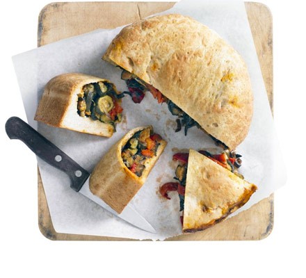 Roasted veg picnic loaf