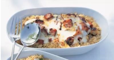 Roasted vegetable and brown rice gratin