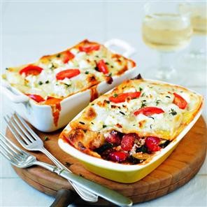 Roasted vegetable and goat's cheese lasagne