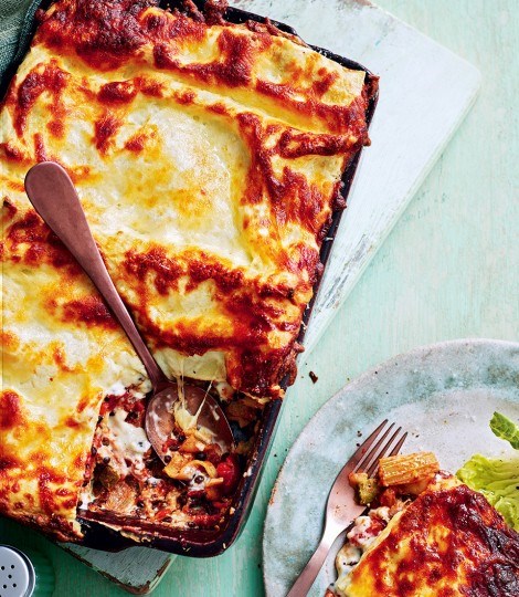 Roasted vegetable and lentil lasagne