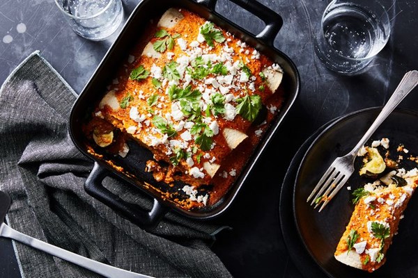 Roasted vegetable enchiladas