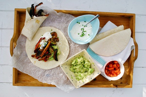 Roasted vegetable fajitas