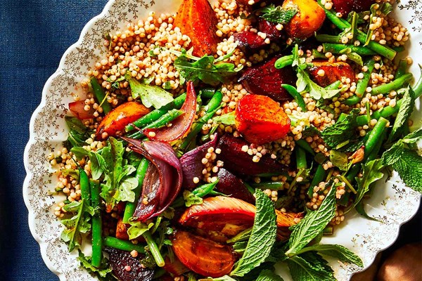 Roasted vegetables with sorghum