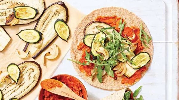Roasted veggie wraps