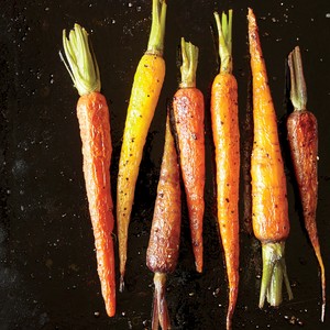 Roasted whole carrots