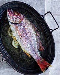 Roasted whole fish