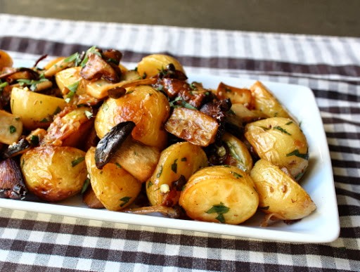 Roasted “wild” mushroom and potato salad