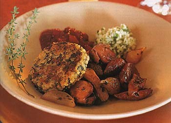 Roasted wild mushrooms in red-wine reduction