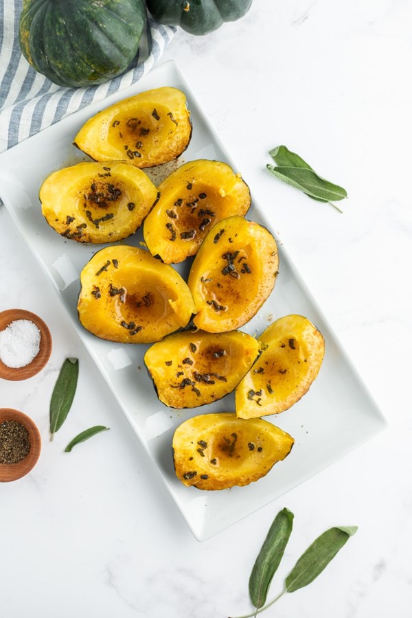 Roasted winter squash with brown butter & sage