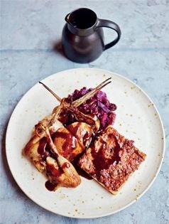 Roasted woodcock with red cabbage (Bécasse rôtie en salmis, choux rouge)