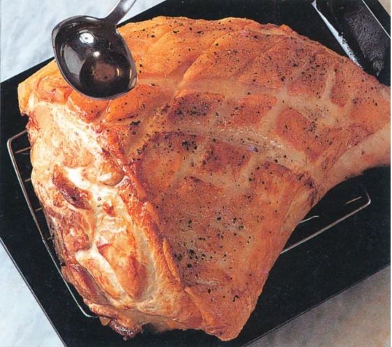 Roasting a joint of pork
