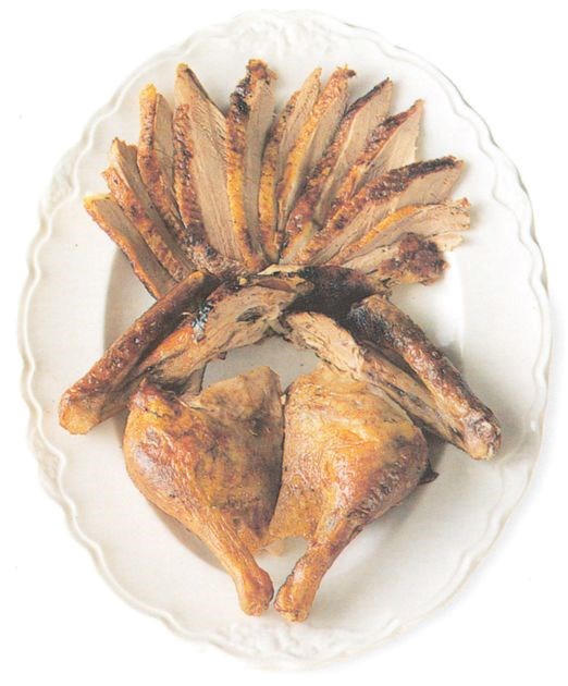 Roasting and carving duck