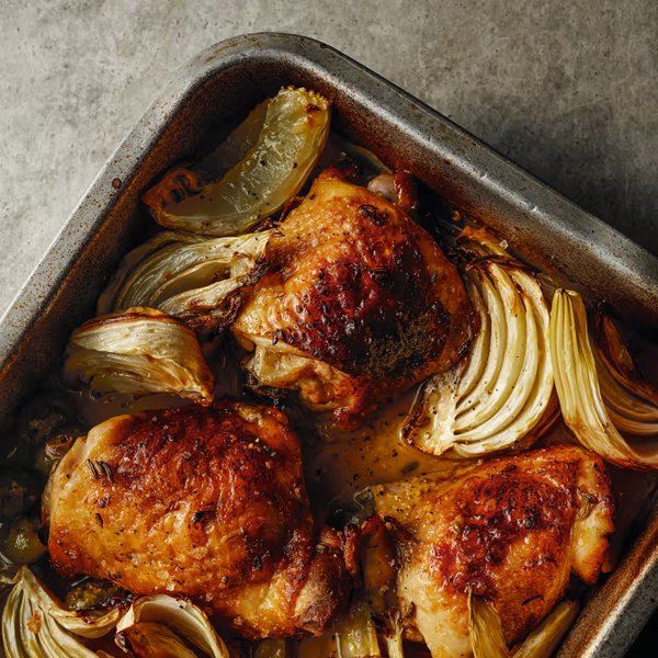 Roasting-tin chicken with fennel and citrus