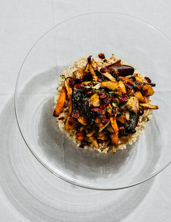 Robin Cohen's Sukkot roasted root vegetables with fall fig dressing