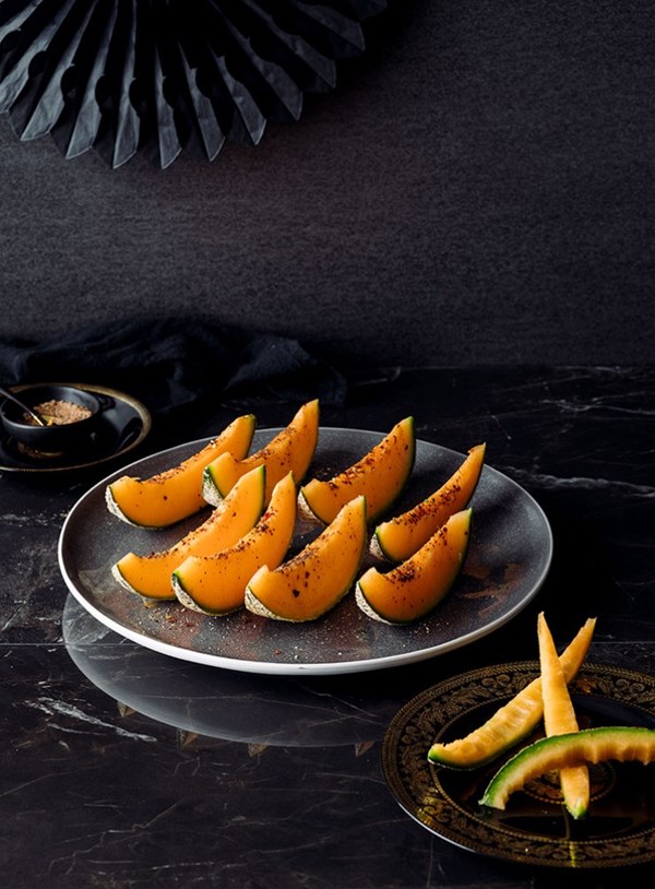 Rock melon with lemon and Sichuan pepper salt