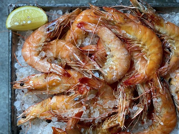 Rock roasted shrimp