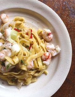 Rock shrimp pasta