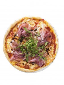 Rocket and prosciutto pizza