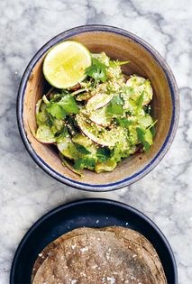 Rockfish ceviche with tomatillo and avocado salsa
