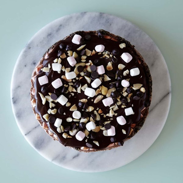 Rocky road ice-cream cake