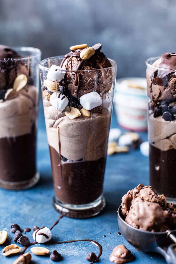 Rocky road pudding parfaits