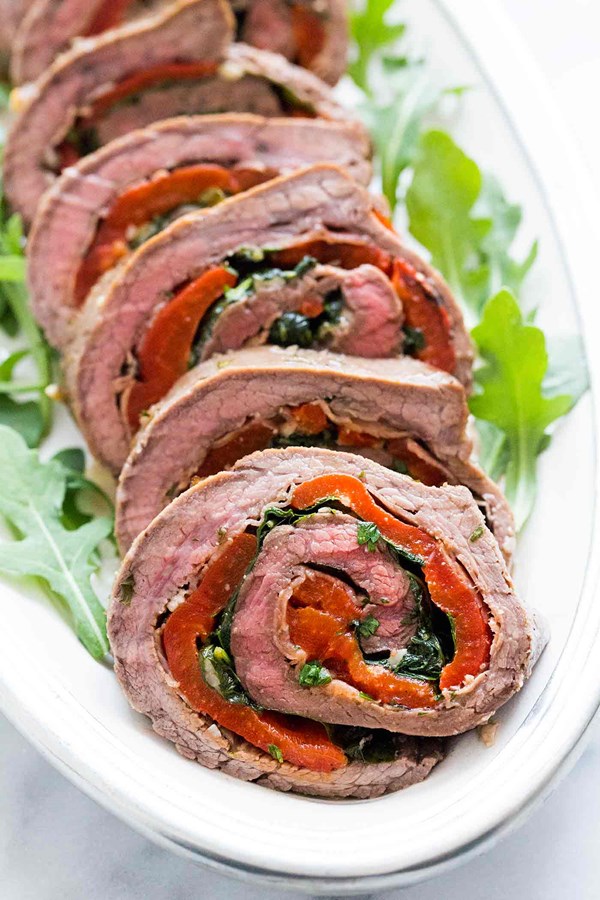 Rolled stuffed flank steak