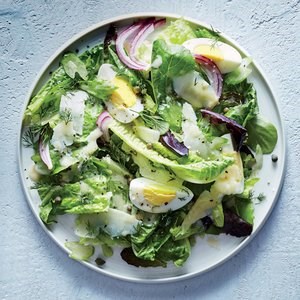 Romaine, celery, and Parmesan salad