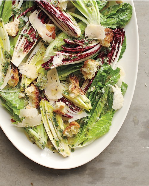 Romaine, radicchio, and endive salad