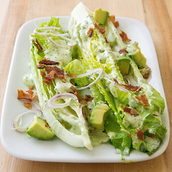 Romaine salad with green goddess dressing