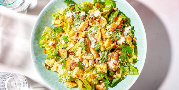 Romaine with Manchego and smoky pepper dressing