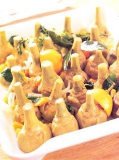 Roman artichokes (Carciofi alla Romana)