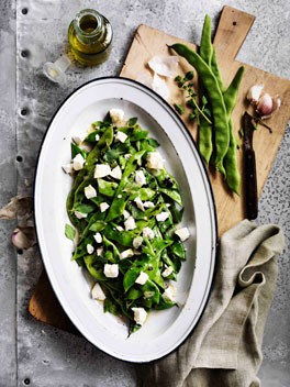 Roman beans, ricotta salata and oregano