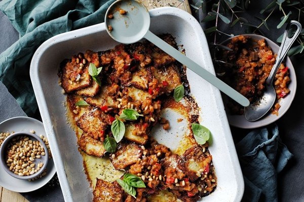 Roman gnocchi with caponata
