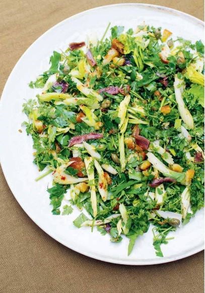 Roman herb and anchovy salad
