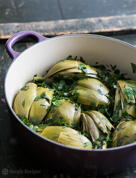 Roman-style braised artichokes